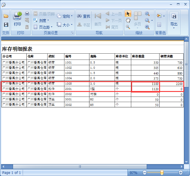 鋼管租賃管理系統(tǒng)調(diào)倉單